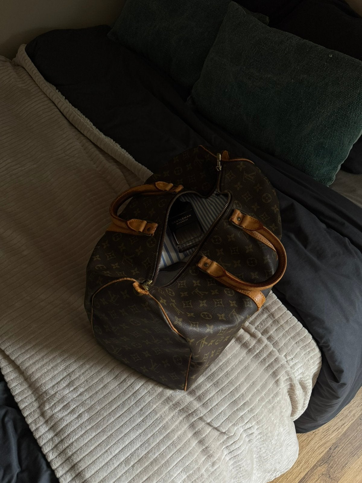 Louis Vuitton Keepall 45 duffel bag ORIGINEEL, 40 tot 60 cm, 30 cm of meer, Zwart, Minder dan 35 cm