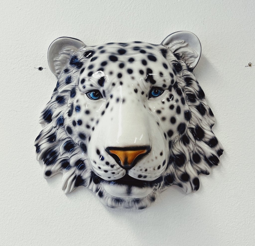 Wandmasker Luipaard Wit Keramiek, Verzamelen, Beelden en Beeldjes, Ophalen of Verzenden, Nieuw, Dier