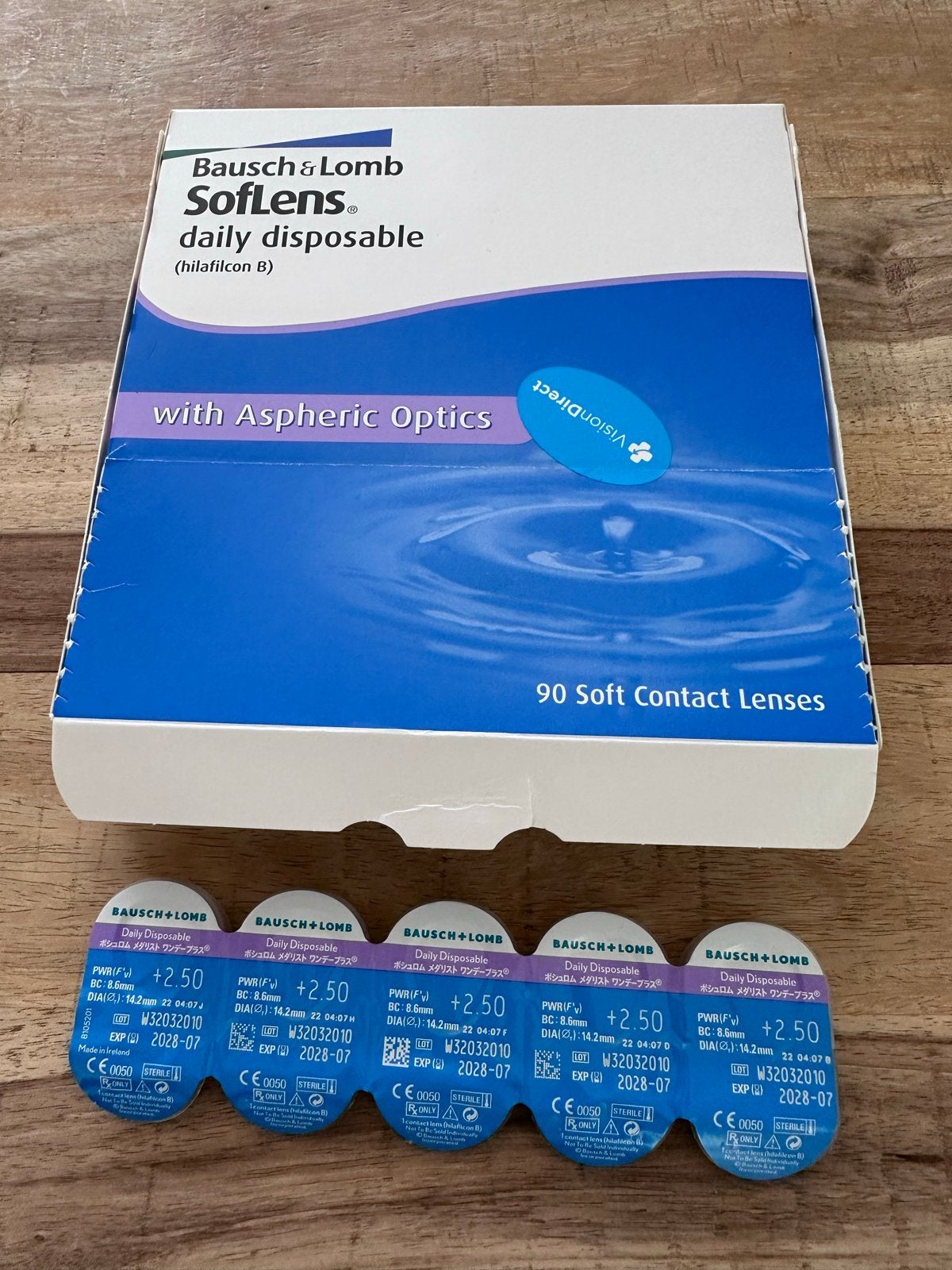 Bausch & Lomb daglenzen (+2,50) 70% korting, Ophalen of Verzenden, Nieuw, Overige merken