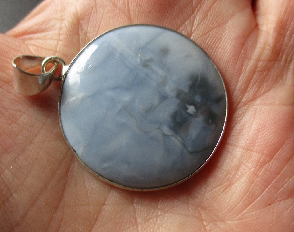 901/ blauwe dendriet opaal hangers(meerdere foto's), Blauw, Nieuw, Ophalen of Verzenden, Steen of Mineraal