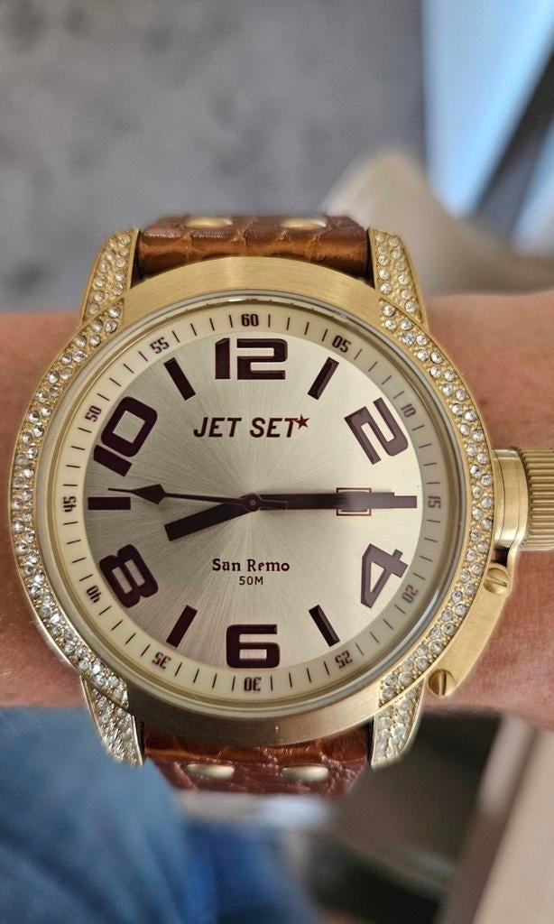 Jetset San Remo dameshorloge, Ophalen of Verzenden, Zo goed als nieuw, Staal, Overige merken