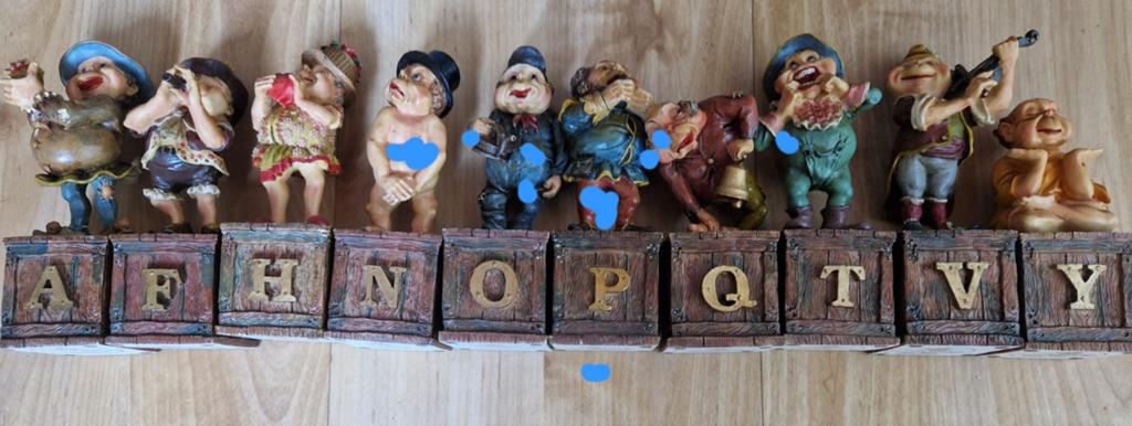 Set van 10 Efteling Laven op Houten Blokken met Letters, Verzamelen, Beelden en Beeldjes, Ophalen