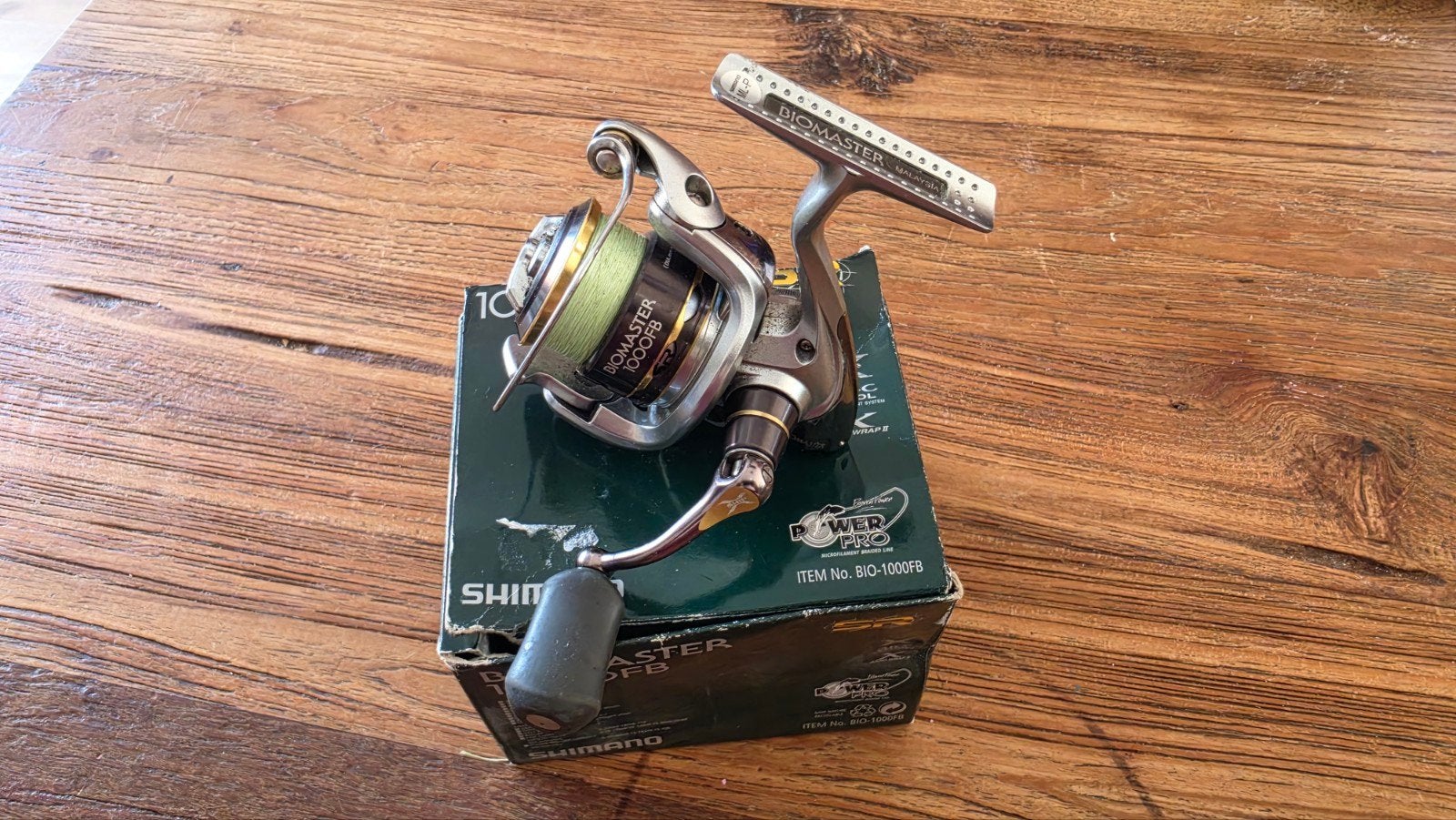 Shimano Biomaster 1000FB Molen met 3 extra spoelen, Ophalen, Zo goed als nieuw, Molen