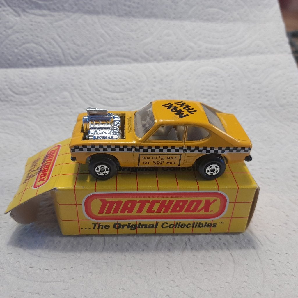 Matchbox Ford Capri Maxi Taxi. USA only issue. MIB MOC, Ophalen of Verzenden, Nieuw, Auto