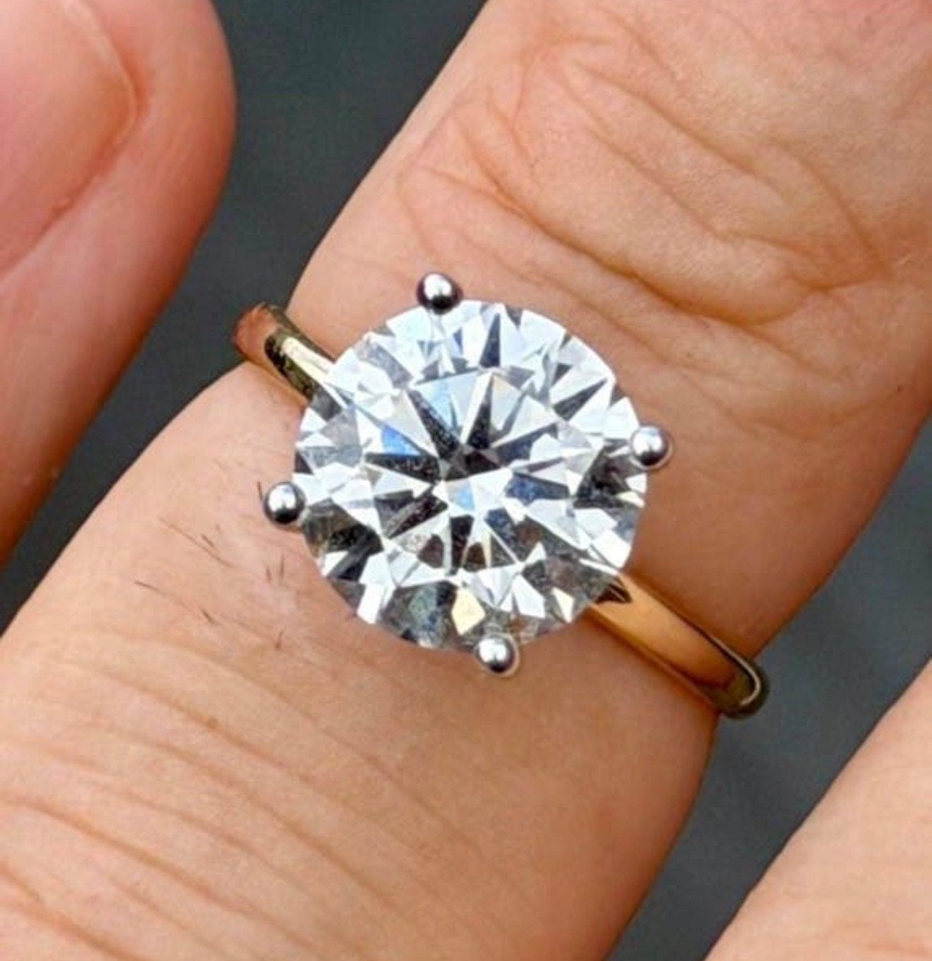 Geel gouden ring met VS1-E diamant 3.56ct met certificaat!, Sieraden, Tassen en Uiterlijk, Ringen, Nieuw, Ophalen of Verzenden
