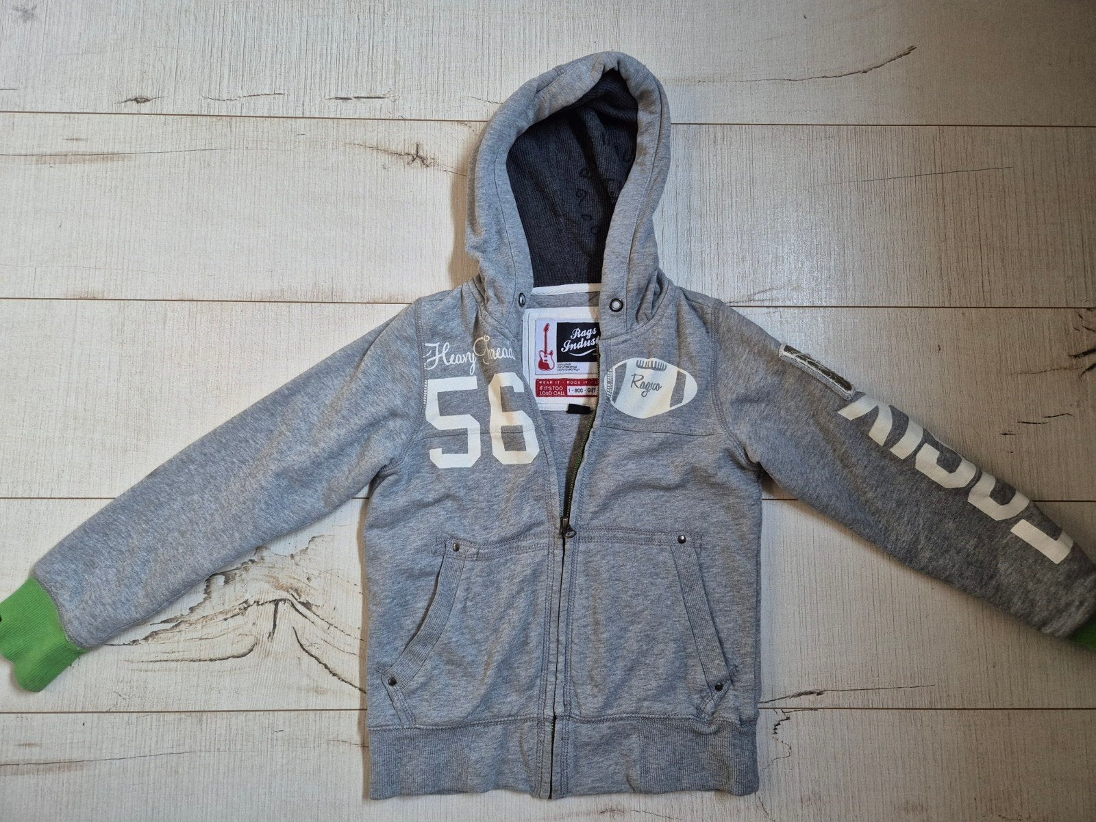 Stoer warm grijs vest mt 128 (Rags Industry), Kinderen en Baby's, Kinderkleding | Maat 128, Ophalen, Trui of Vest, Rags Industry