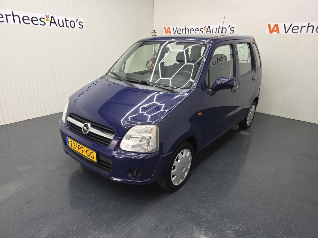 Opel Agila 1.2-16V Enjoy (bj 2004), Auto's, Blauw, Origineel Nederlands, Bedrijf, Handgeschakeld