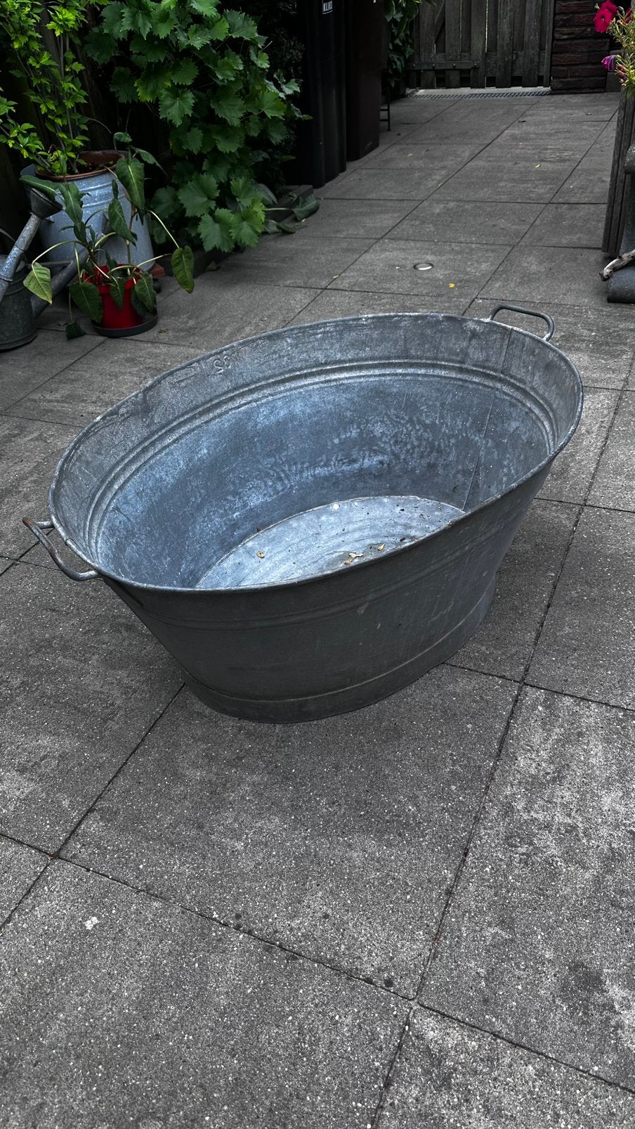 Brocante zinken teil, Ophalen, Gebruikt, Metaal, 30 tot 60 cm