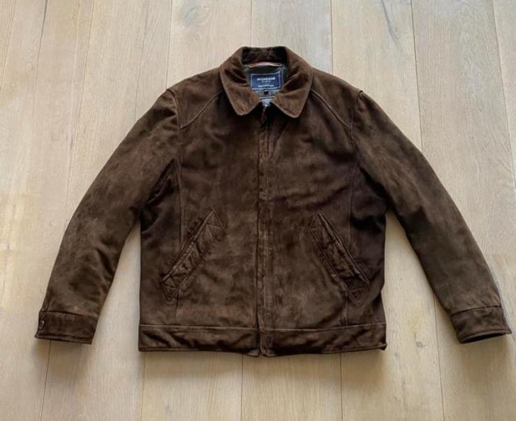 Mcgregor jas suede leer L nieuwstaat, Ophalen of Verzenden, Zo goed als nieuw, Maat 52/54 (L), Bruin