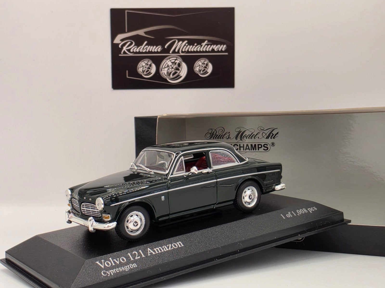 Volvo 121 Amazon - 1966 dark green - 1:43 Minichamps, Auto, Ophalen of Verzenden, Zo goed als nieuw, MiniChamps