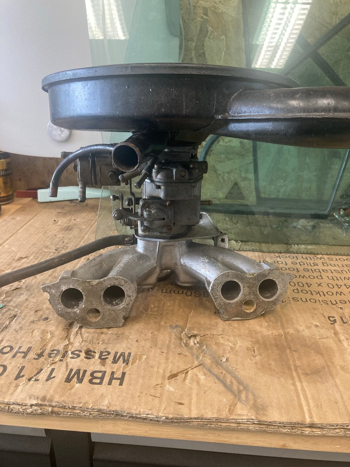Fiat 850 Oldtimer Carburateur met Spruitstuk en Luchtfilterh, Ophalen of Verzenden, Gebruikt, Fiat