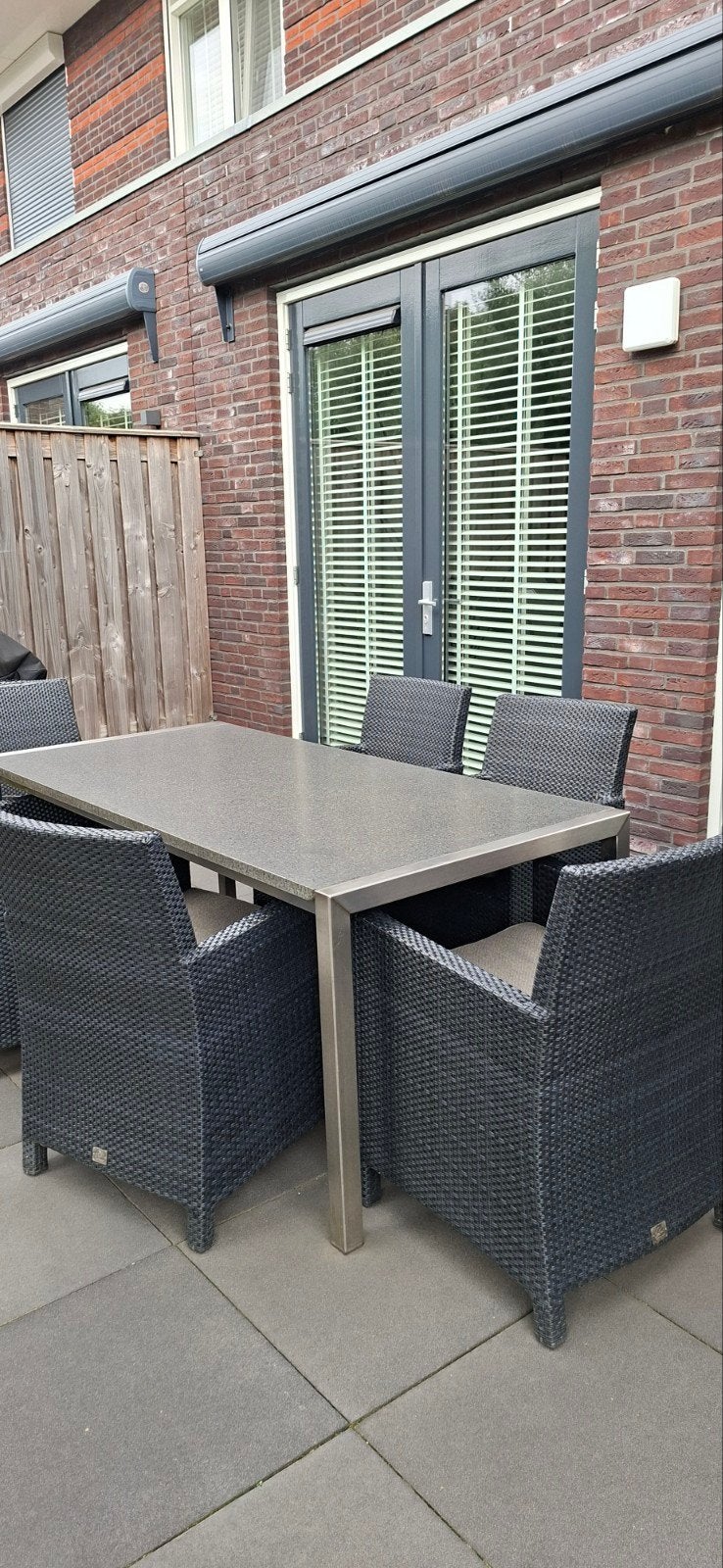 4 Seasons Outdoor Tuintafel met 6 stoelen, Ophalen, Gebruikt, 6 zitplaatsen, Aluminium