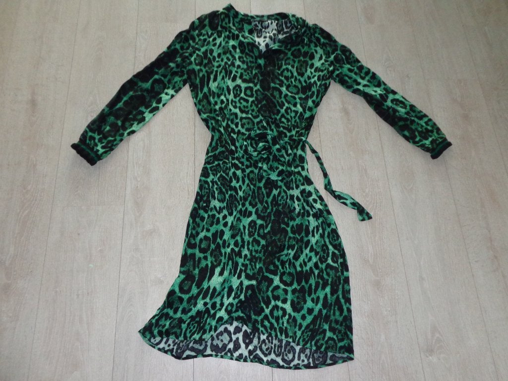 groene panterprint blouse/jurk van Geisha, maat M/38, Kleding | Dames, Jurken, Maat 38/40 (M), Ophalen of Verzenden, Zo goed als nieuw