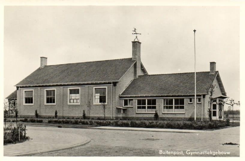 Buitenpost, Gymnastiekgebouw - ongelopen, Ophalen of Verzenden, 1960 tot 1980, Ongelopen, Friesland