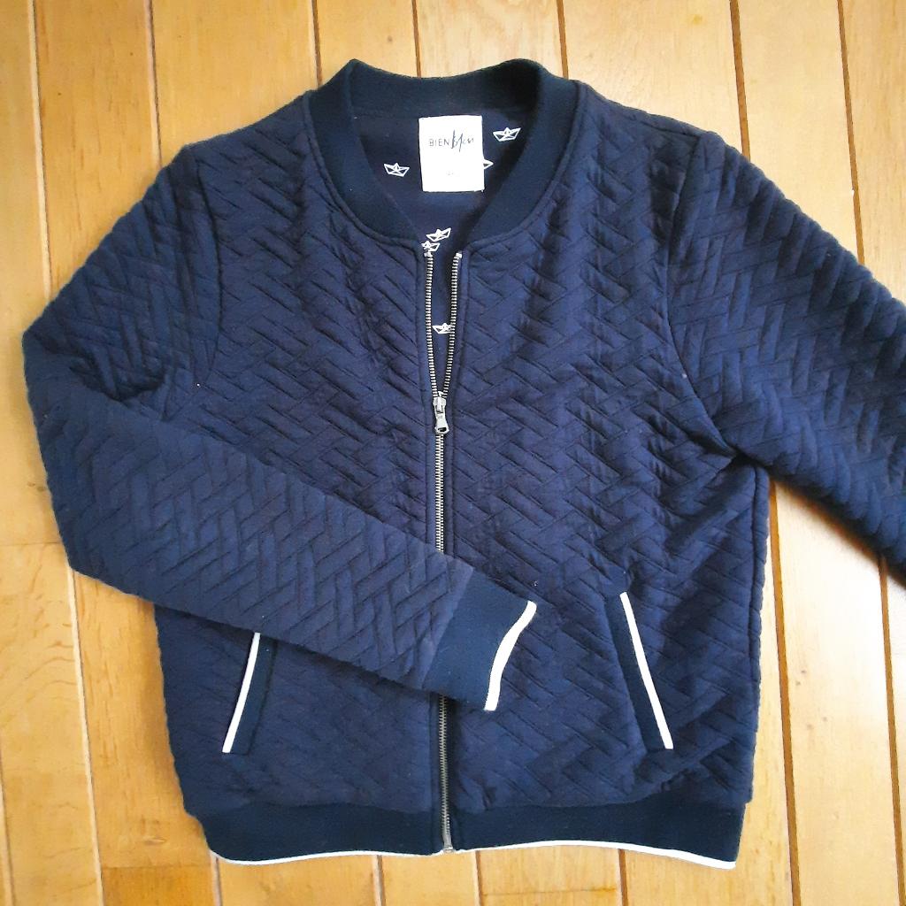 BIEN BLEU bomber jack vest donker blauw maat L - zgan -, Kleding | Dames, Jasjes, Kostuums en Pakken, Maat 38/40 (M), Blauw, Ophalen of Verzenden
