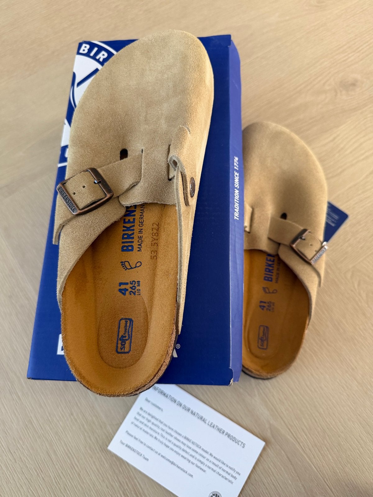 Birkenstock Boston Soft Footbed Taupe maat 41 nieuw in doos, Kleding | Dames, Schoenen, Ophalen of Verzenden, Nieuw, Beige, Instappers