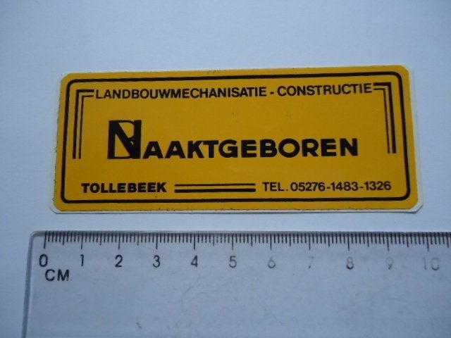 STICKER oud Tollebeek Landbouw machine constructie agri, Verzenden, Zo goed als nieuw, Bedrijf of Vereniging