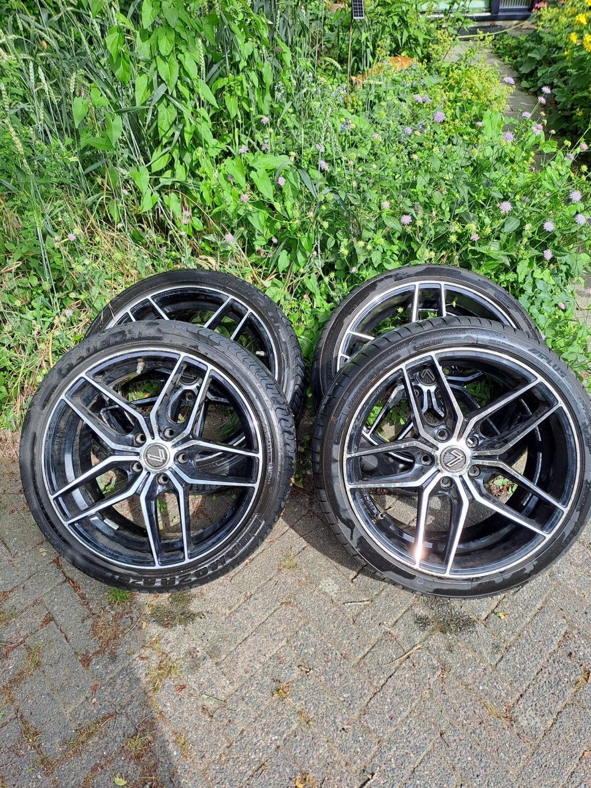 Lenso Breedset 5x114.3 met banden 225/35/18 en 255/35/18, Ophalen, 18 inch, Gebruikt, Banden en Velgen
