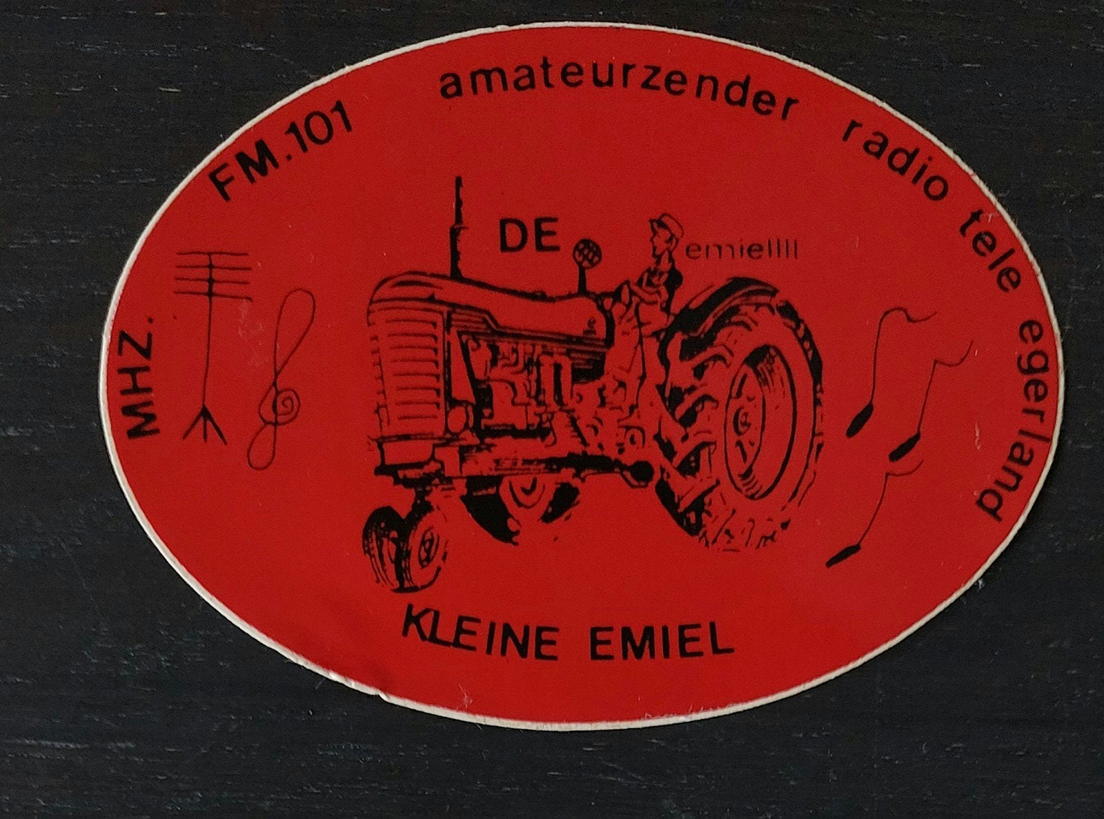 Sticker Kleine Emiel Egerland zendamateur piratenzender, Ophalen of Verzenden, Gebruikt