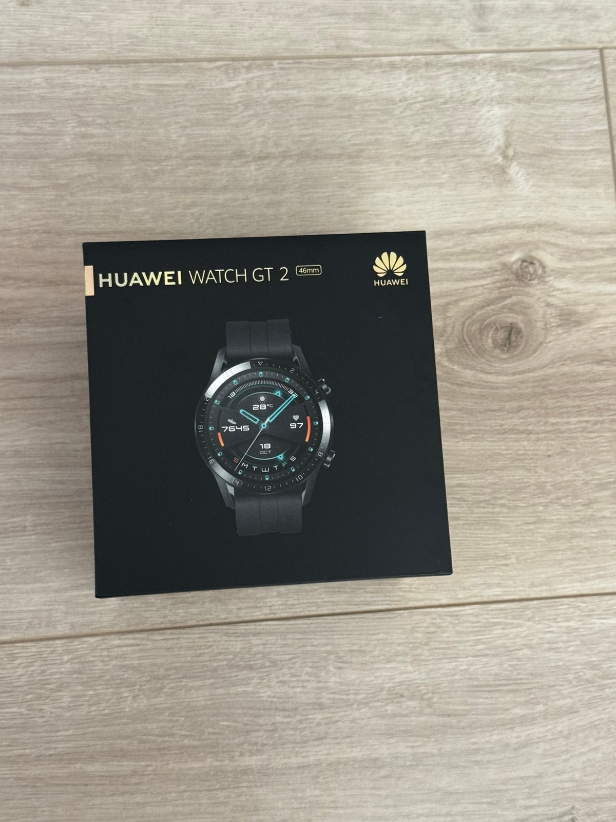 Huawei Watch GT 2 46mm zwart + originele doos, Gebruikt, Zwart, Ophalen of Verzenden, Waterdicht