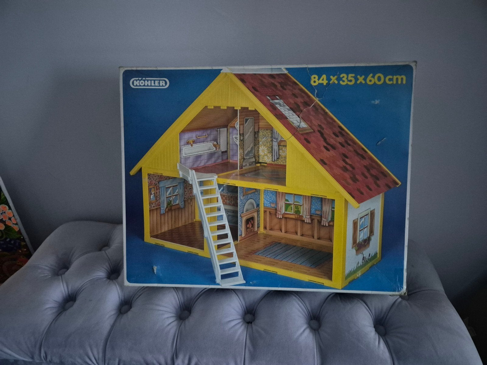 Vintage Poppenhuis Kohler met meubeltjes, Ophalen, Gebruikt, Poppenhuis
