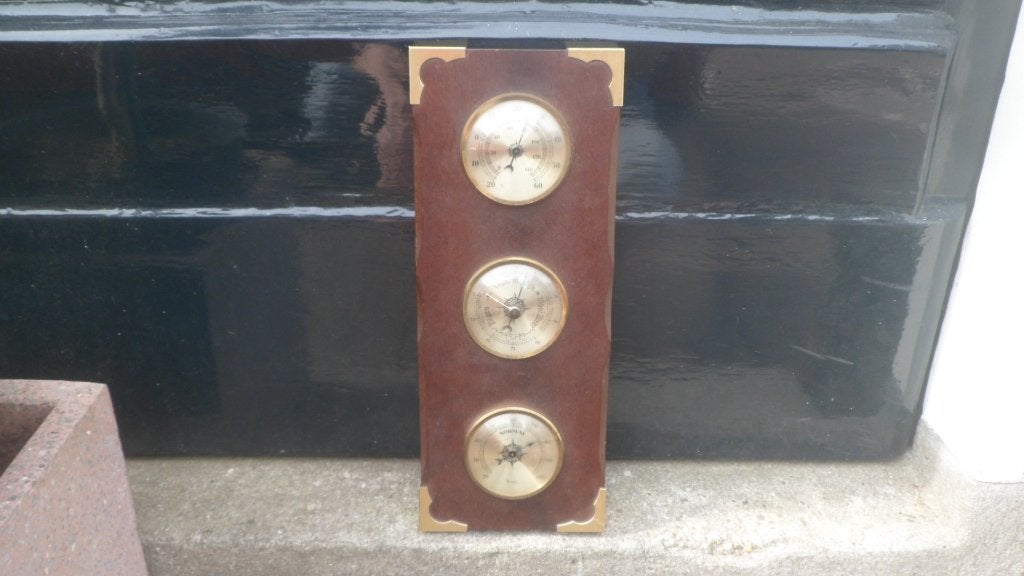 scheepsbarometer weerstation messing barometer thermometer, Ophalen of Verzenden, Gebruikt, Overige typen, Zeilboot of Motorboot