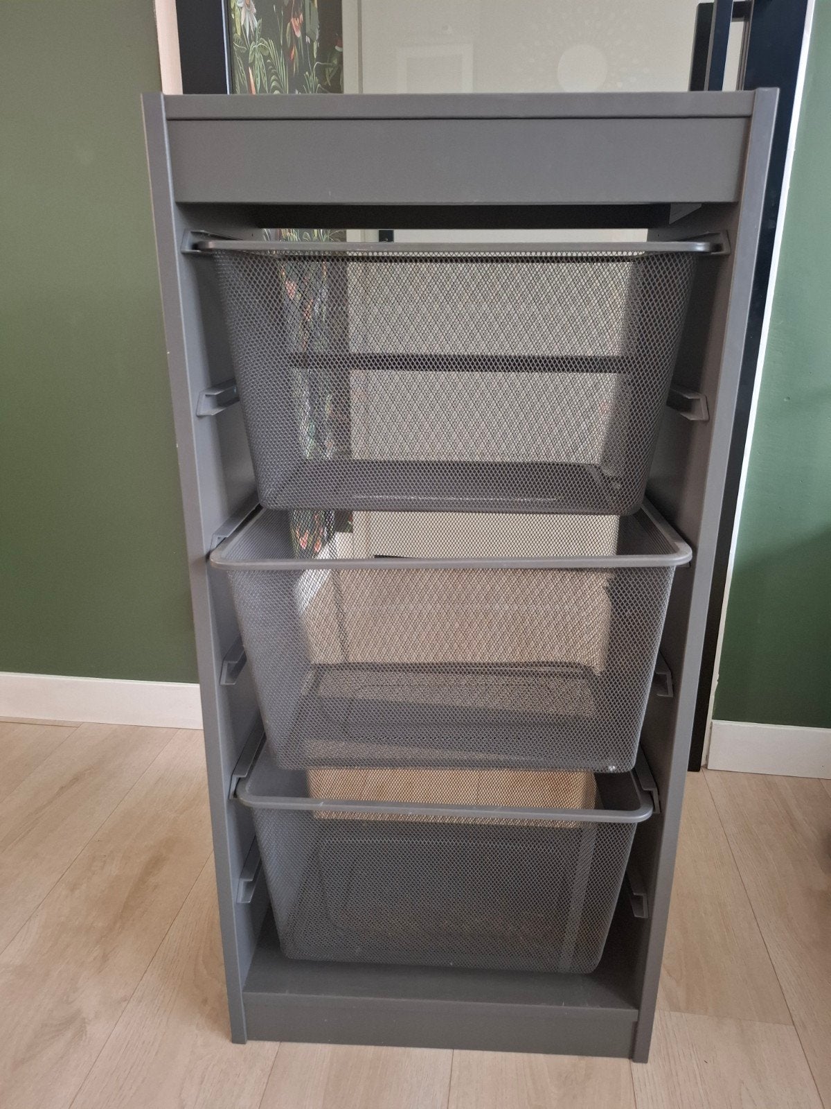 IKEA Trofast Kast met 3 Draadmanden - donkergrijs, Ophalen, Gebruikt