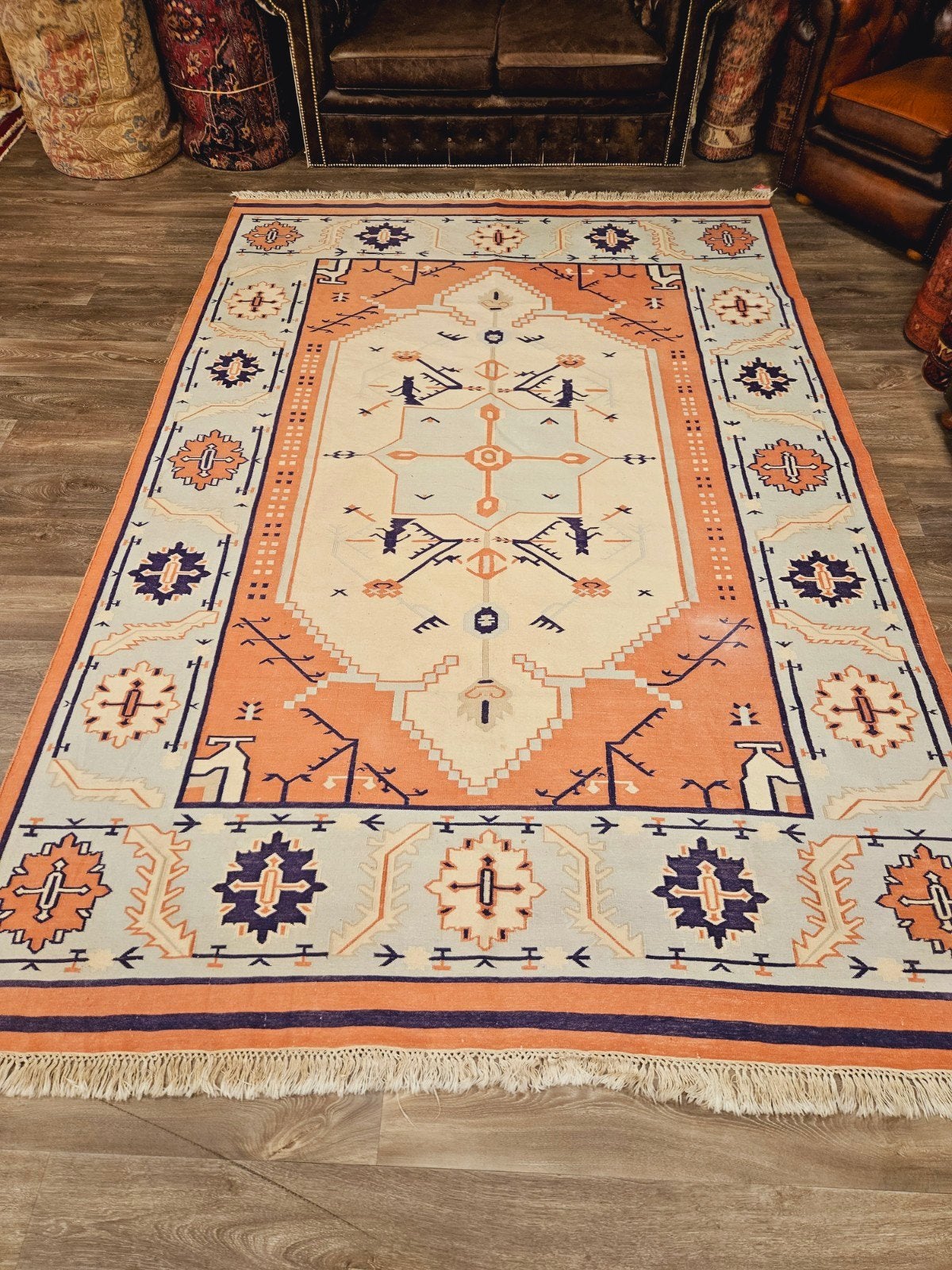 Handgeweven Kelim Tapijt. prachtige kleuren en patronen!, Huis en Inrichting, 200 cm of meer, Ophalen of Verzenden, Zo goed als nieuw
