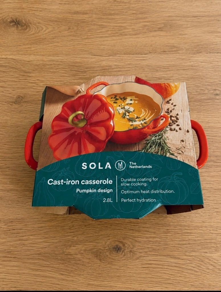 Solo pompoen braadpan 2,8 liter, Huis en Inrichting, Ophalen, Nieuw, Braadpan, Gietijzer