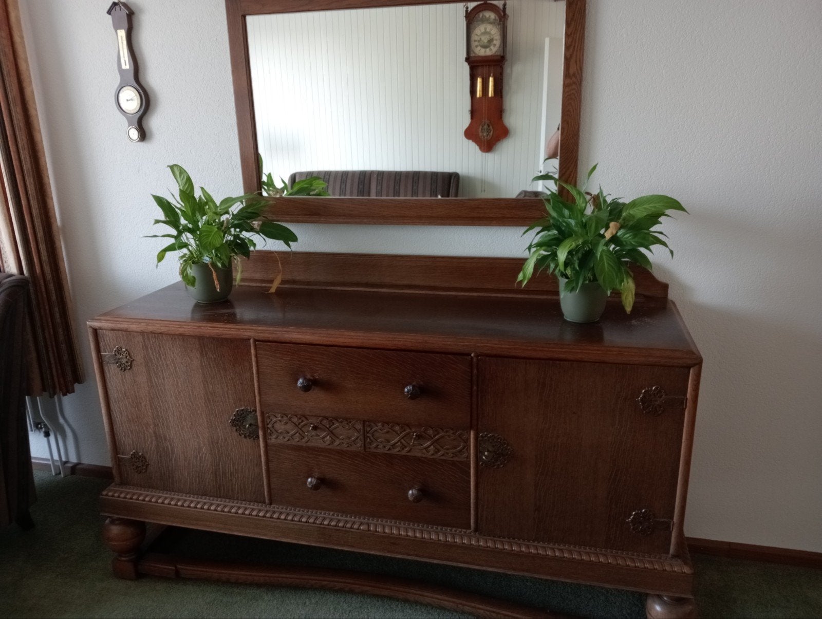 Antiek dressoir zonder spiegel eikenhout, Ophalen, Gebruikt, 100 tot 150 cm, Klassiek, Antiek