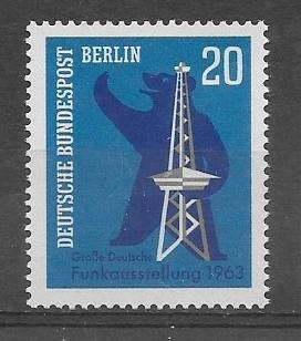 Duitsland - Berlijn 1963 Beer met zendmast, Verzenden, BRD, Postfris