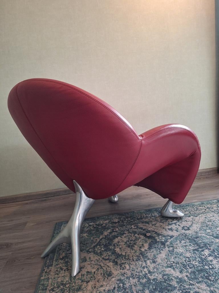 Leolux Papageno rode kleur, Ophalen, Zo goed als nieuw, 50 tot 75 cm, Leer