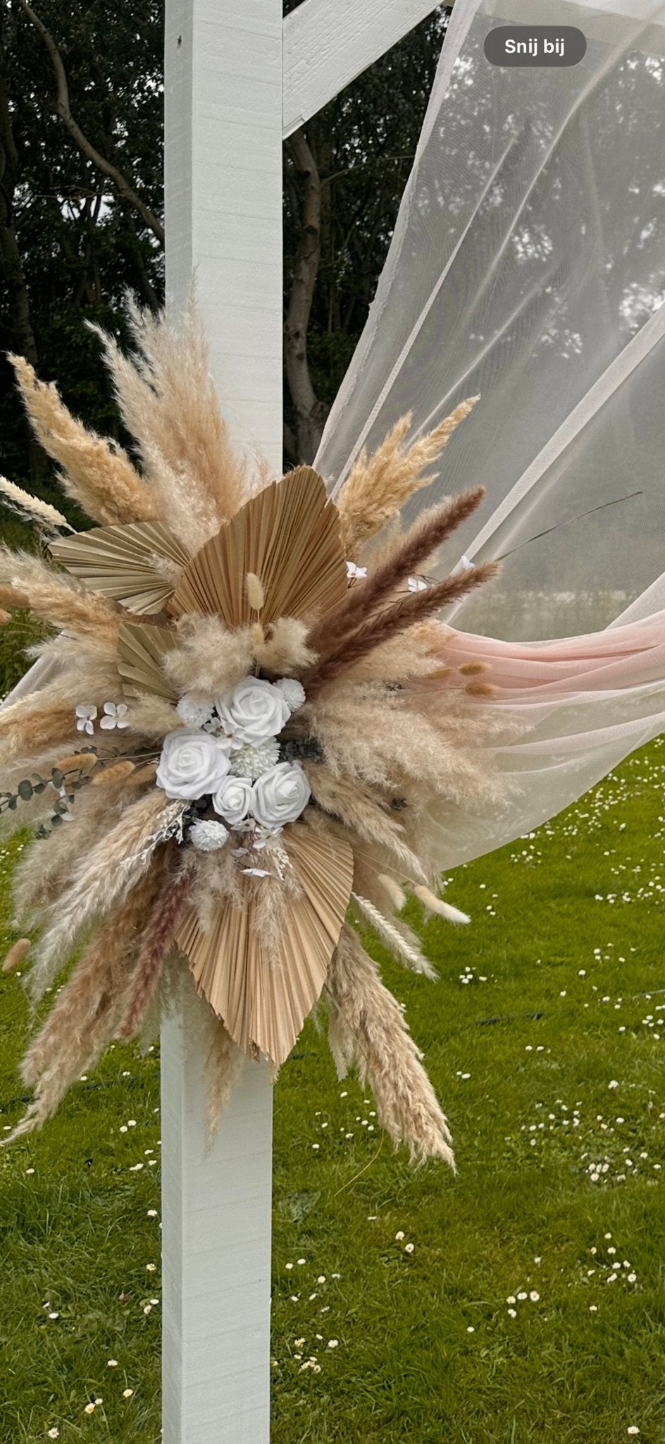 Bloemenwolk van pampas, droog- en zijdenbloemen, Ophalen, Nieuw