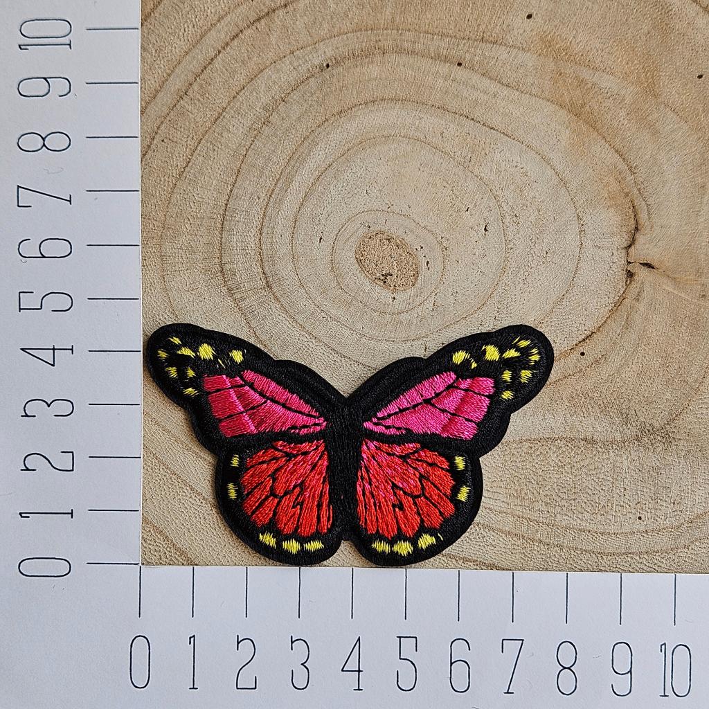 Strijk embleem applicatie Patch Vlinder roze / Rood, D, Nieuw, Ophalen of Verzenden, D