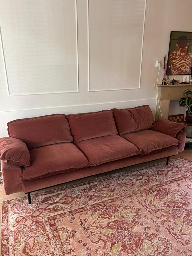HK living retro bank, Huis en Inrichting, Ophalen, Zo goed als nieuw, Minder dan 10 m², Rood
