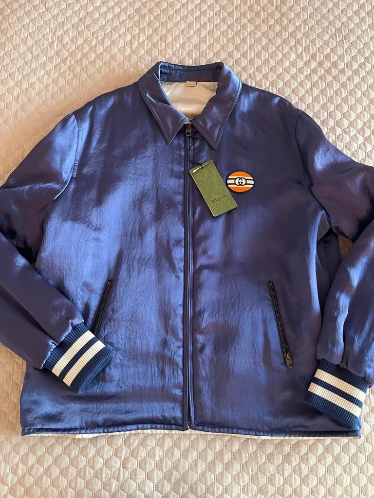 Originele Gucci dubbelzijdige jas IT52 (Nieuw / Ongedragen), Maat 52/54 (L), Blauw, Nieuw, Ophalen of Verzenden
