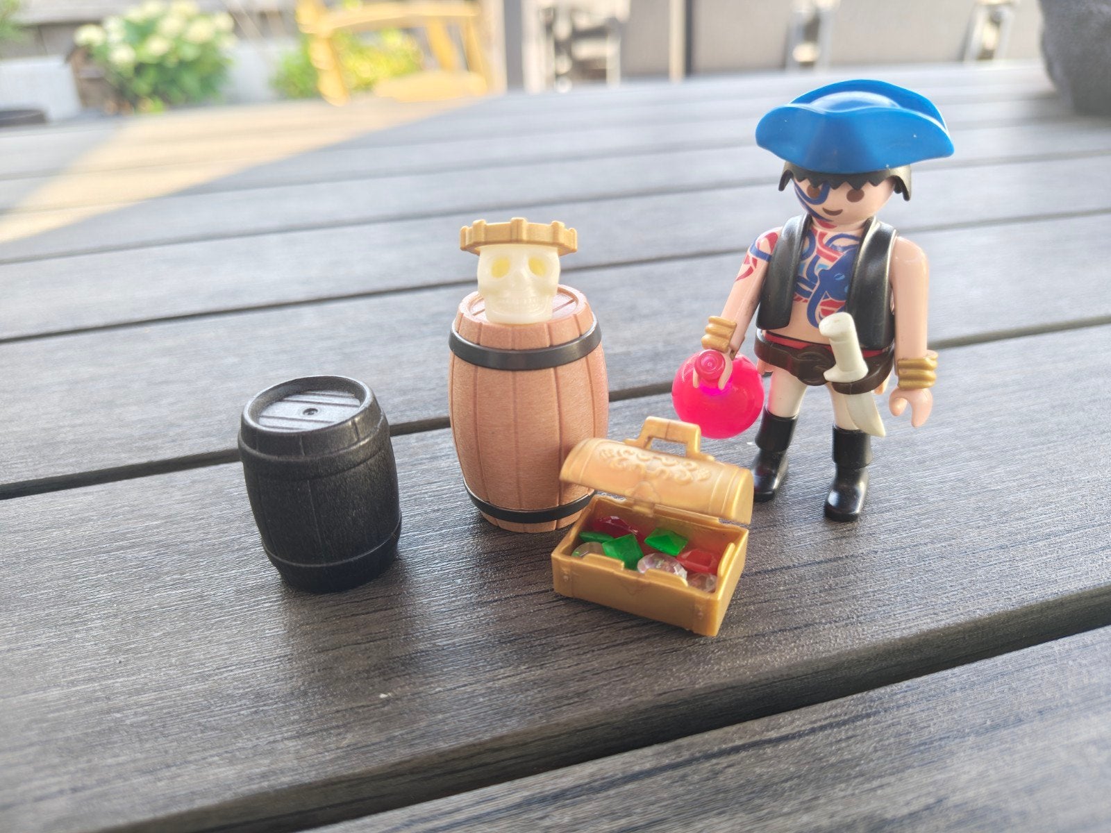 Playmobil Piraat met schatkist en tonnen, Pirates, Gebruikt, Complete set, Ophalen of Verzenden