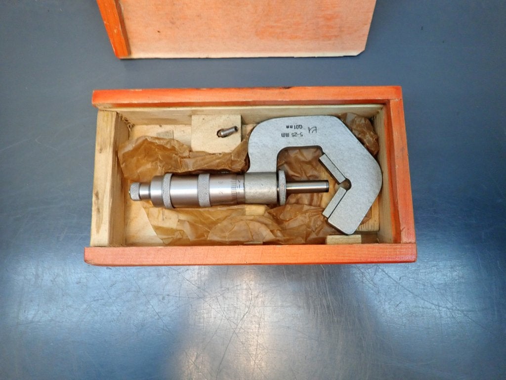 V-aambeeld micrometer 5-25mm , V Aambeeld schroefmaat.., Niet ingevuld, Gebruikt, Afstand, Niet ingevuld