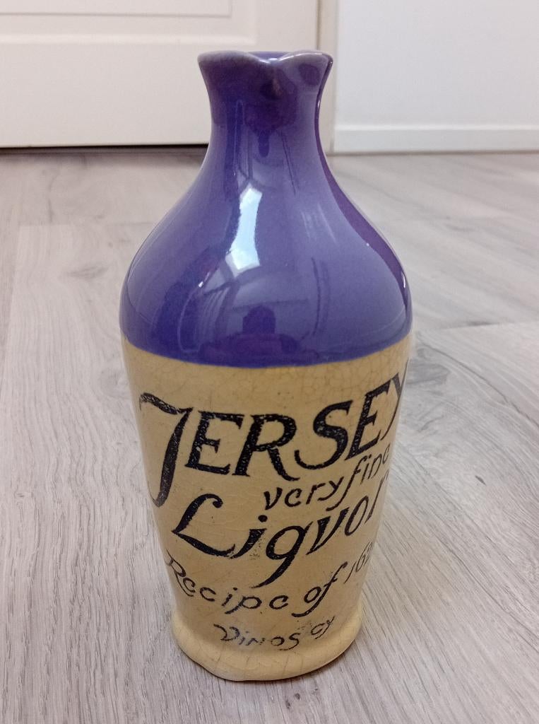 aardewerk reclame likeurfles ""jersey liquor"" uit slijterij, Ophalen of Verzenden