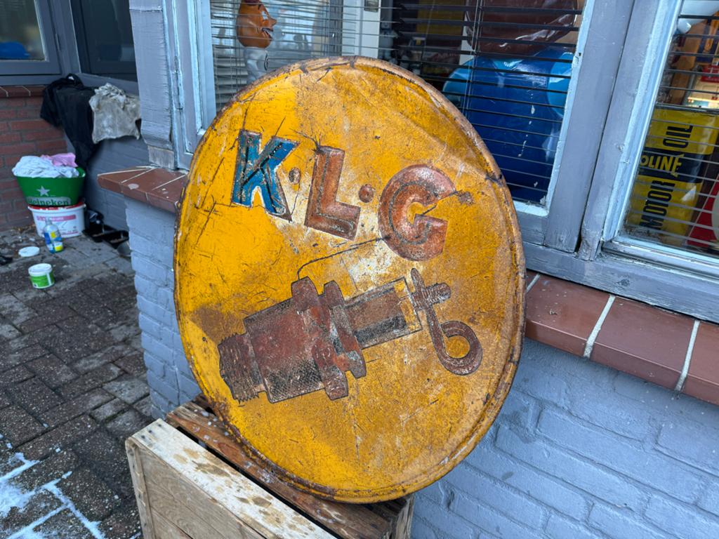 Groot KLG Bougie Reclamebord - Uniek Verzamelobjec, Verzamelen, Ophalen, Reclamebord, Gebruikt, .