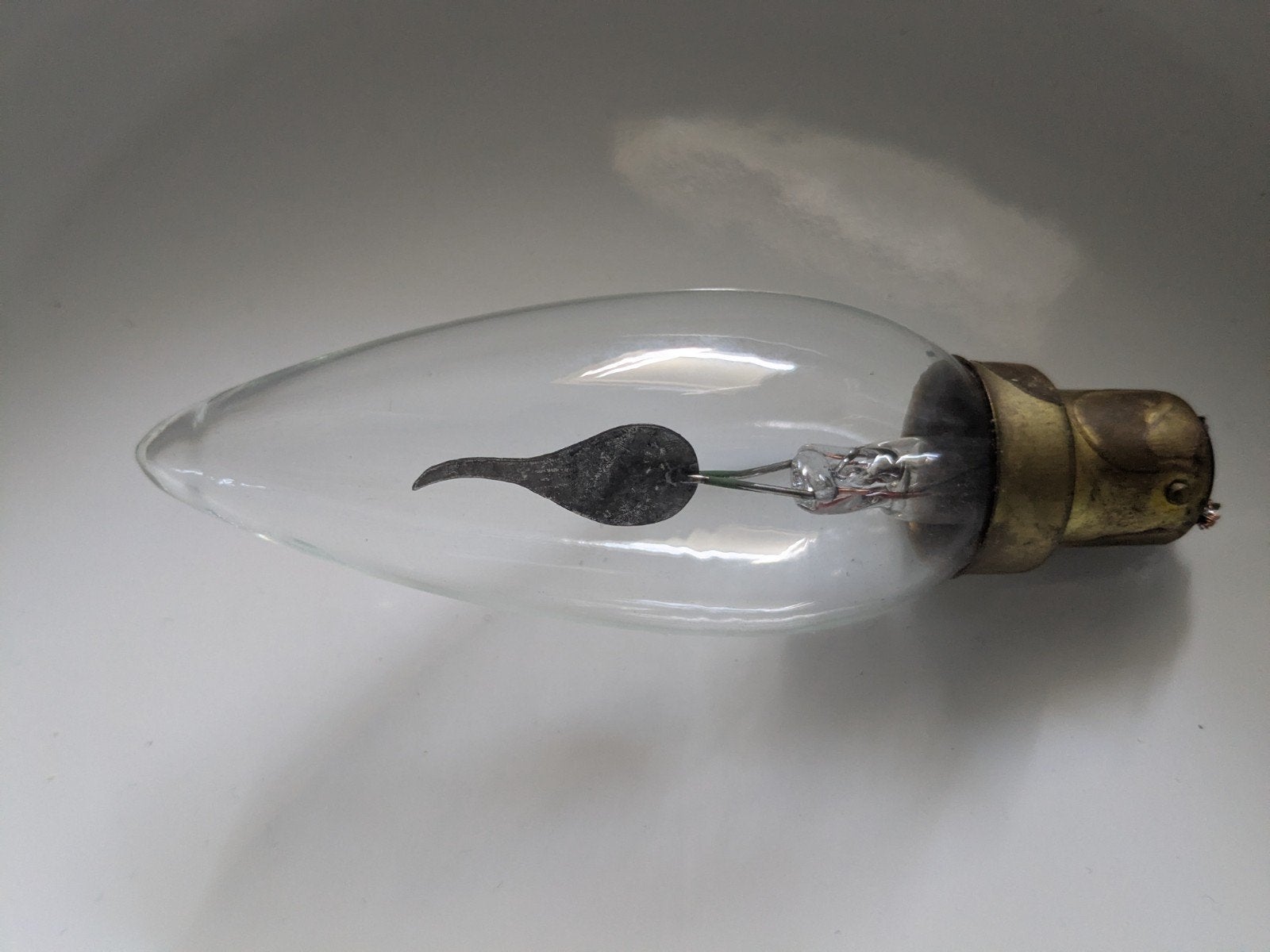 Vintage Kaarslamp met Koolstof Gloeidraad, Ophalen of Verzenden