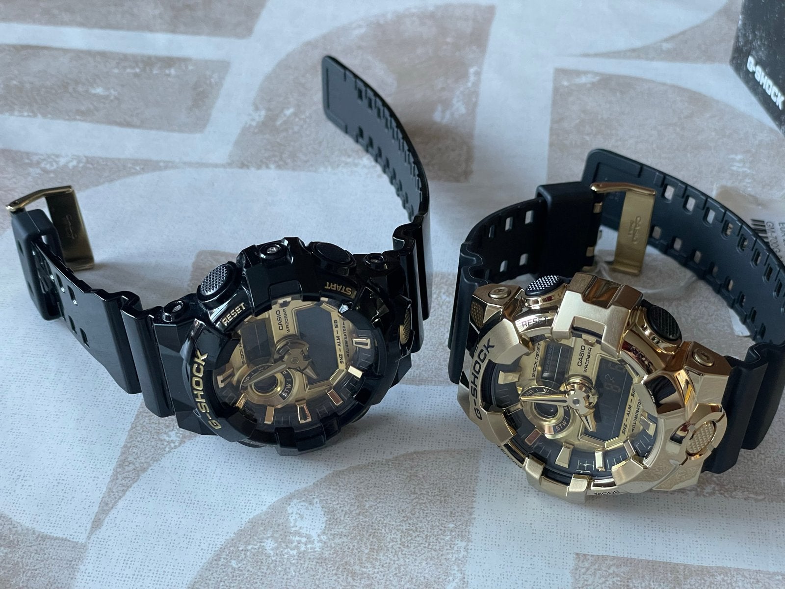 G-Shock GM-700G & GA-710GB met extra gouden band, Casio, Kunststof, Polshorloge, Ophalen of Verzenden