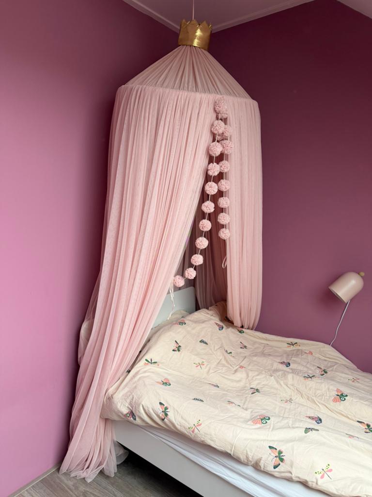 Poeder roze klamboe, Ophalen, Zo goed als nieuw, 180 cm of meer, 70 tot 85 cm