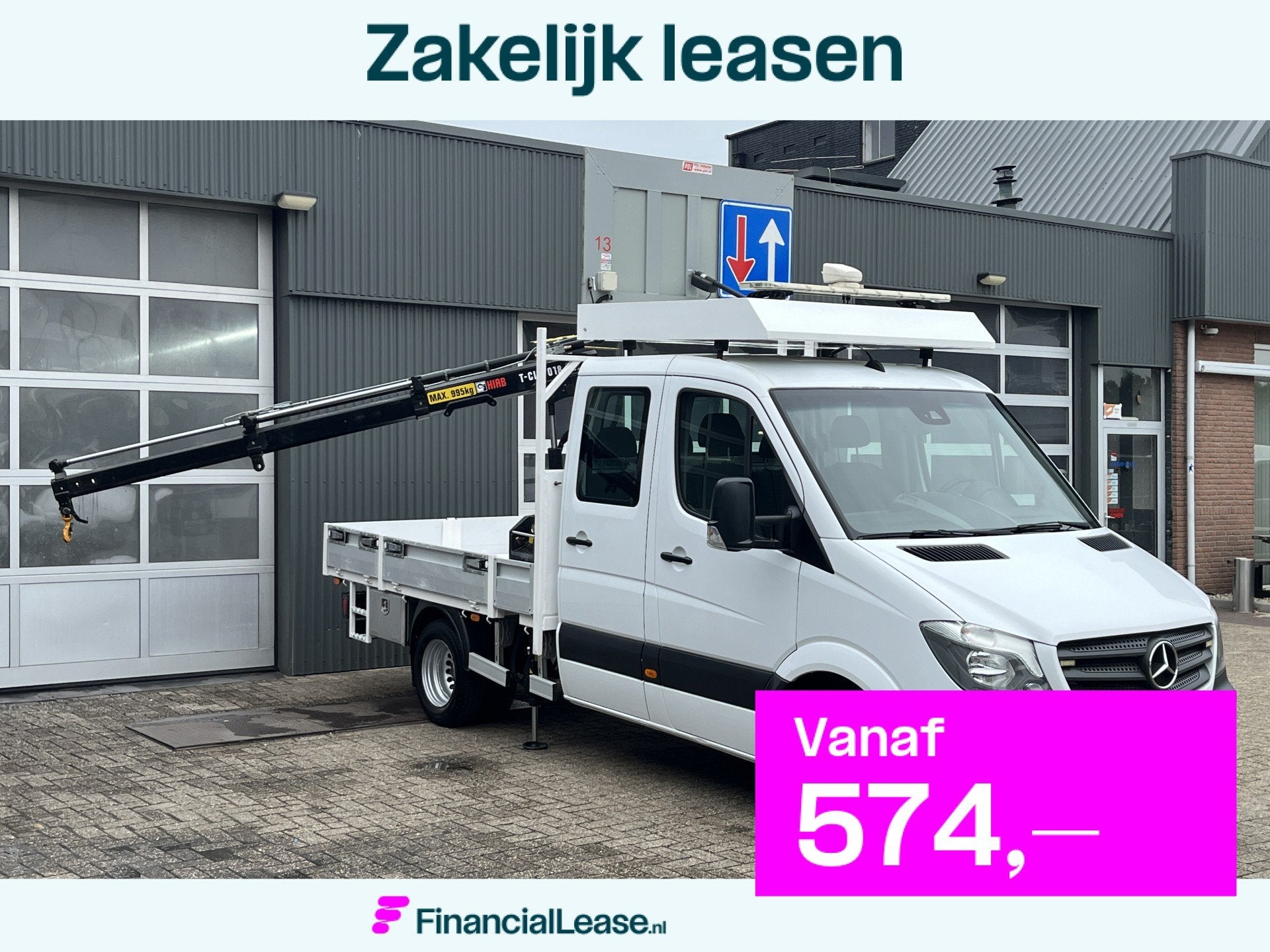 Mercedes-Benz Sprinter 513 CDI 366 Hiab Laadkraan 018T Trekh, Automaat, Gebruikt, Wit, Bedrijf
