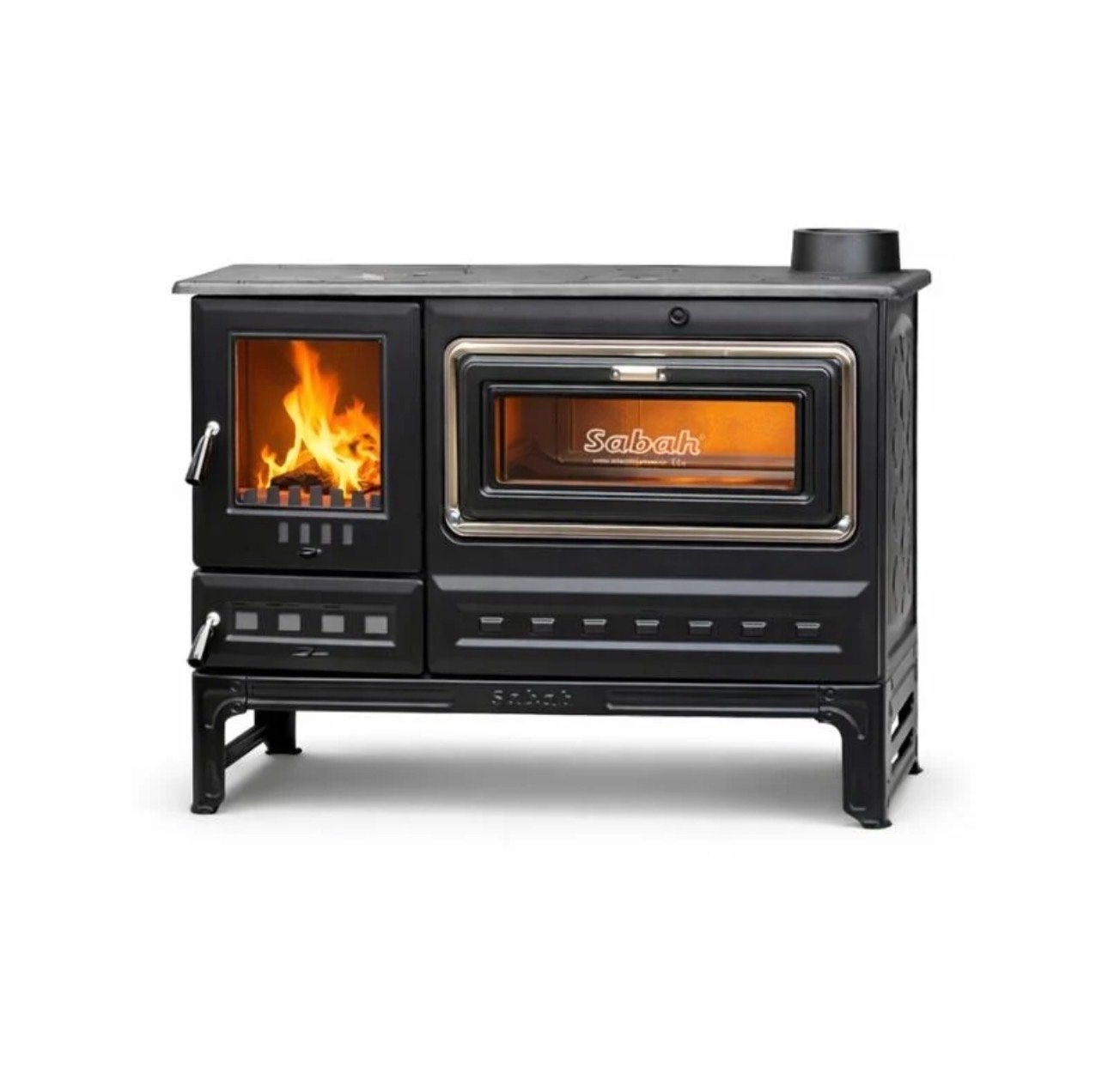 Sabah S12UC Gietijzeren Houtkachel met Oven - 7,99 kW, Huis en Inrichting, Ophalen, Vrijstaand, Hout, Nieuw
