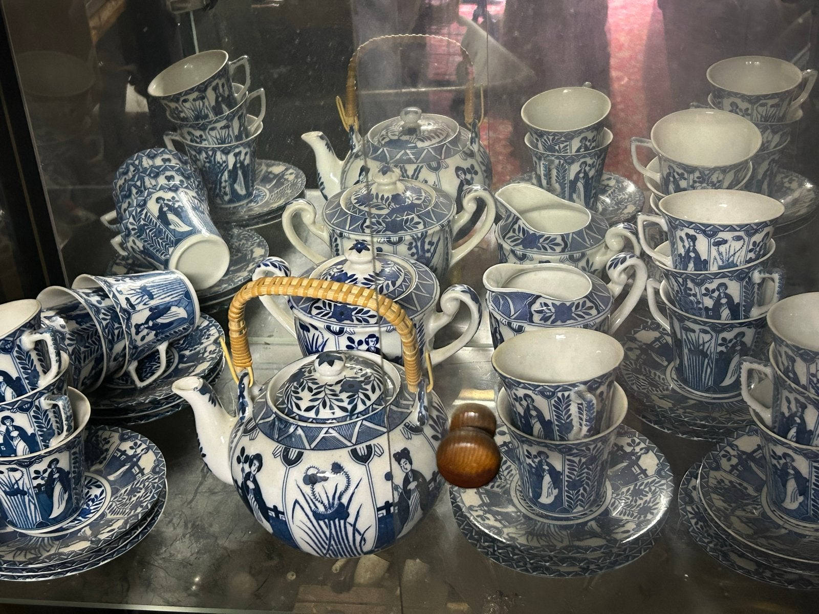Antiek Delfts Blauw theeservies 12 delig, Ophalen