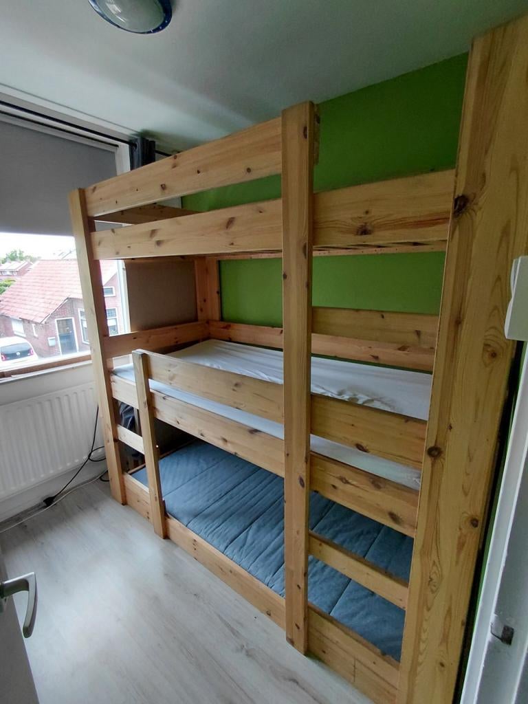 3 persoons stapelbed, Huis en Inrichting, Slaapkamer | Stapelbedden en Hoogslapers, Ophalen, 90 cm, Tweepersoons, Zo goed als nieuw