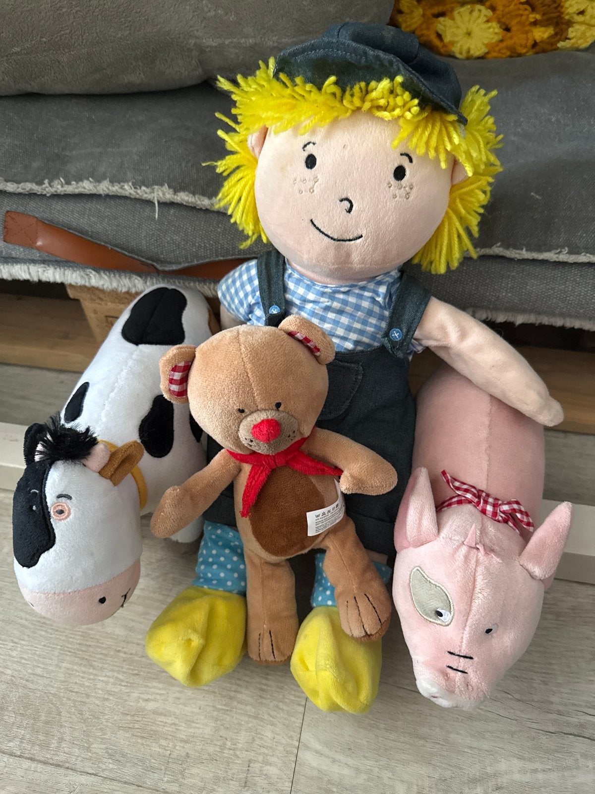 Fien en Teun knuffelset: Teun, Rosa, Sebastiaan en Meneer Be, Kinderen en Baby's, Speelgoed | Knuffels en Pluche, Overige karakters