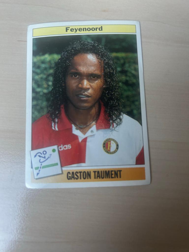 Panini Voetbal '95 Spelerskaart Gaston Taument Feyenoord, Ophalen of Verzenden, Zo goed als nieuw, Feyenoord, Poster, Plaatje of Sticker