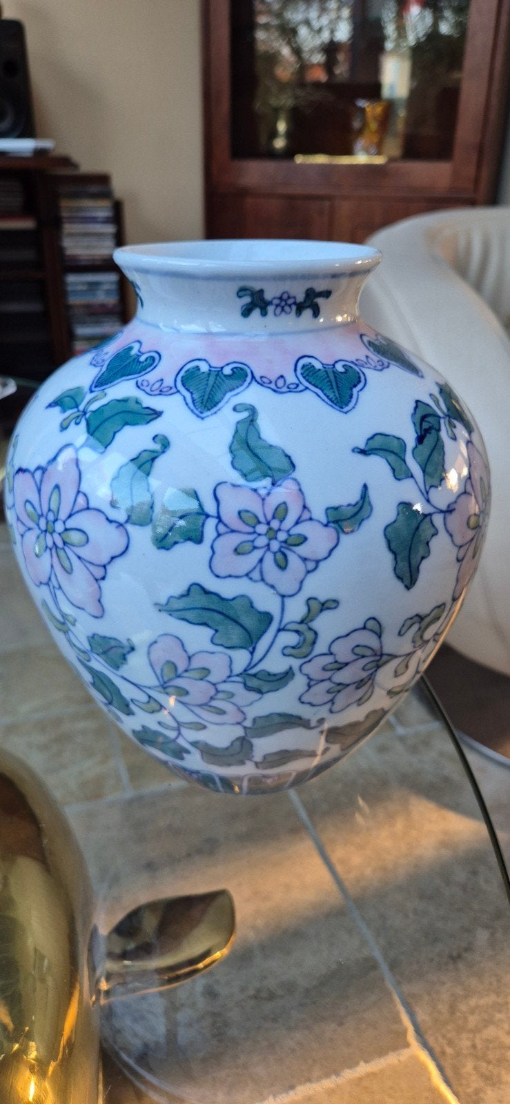 Antieke Chinese Vaas met Bloemmotieven - 22 cm, Ophalen of Verzenden